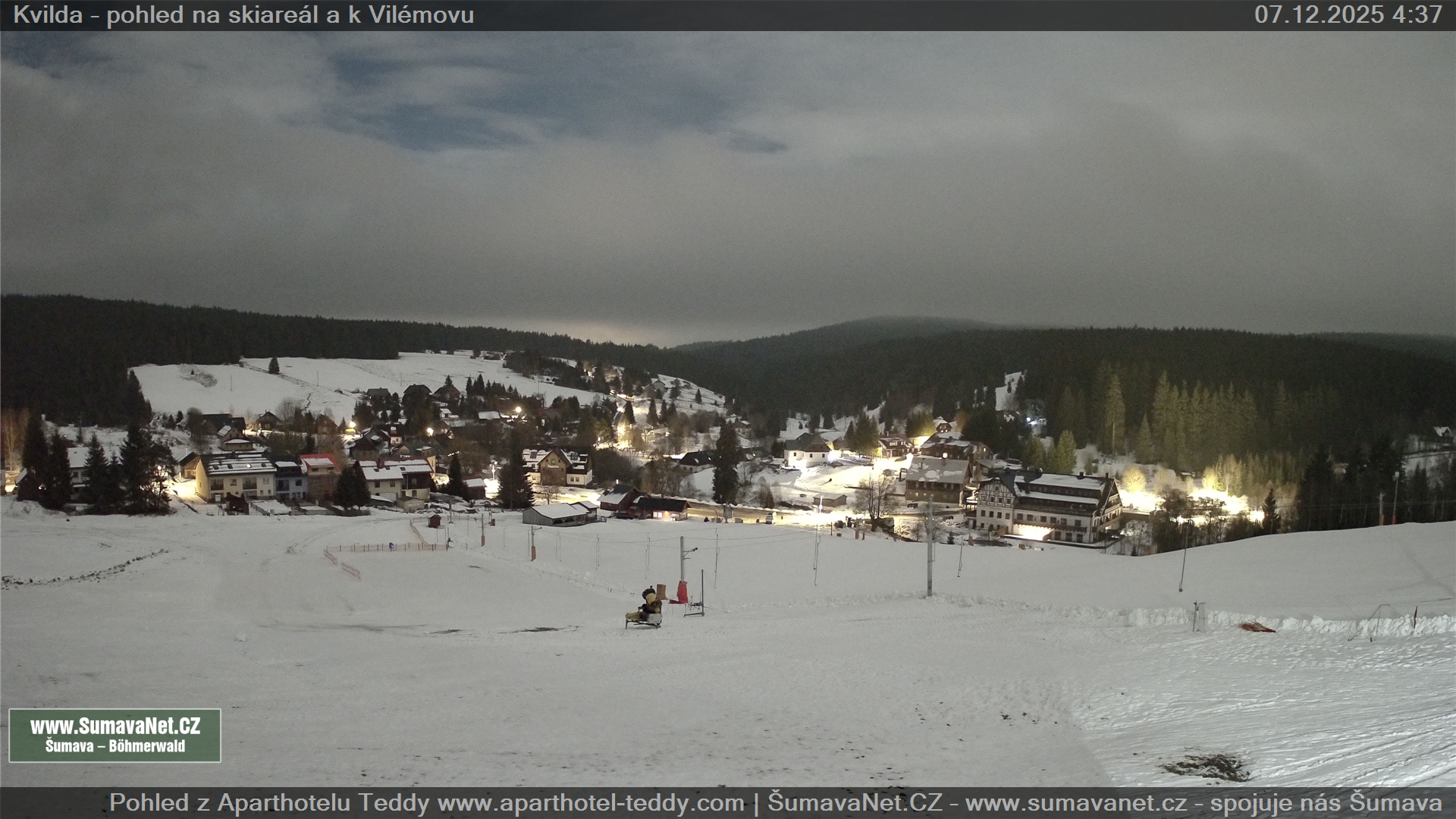 Kvilda – výhled z Hotelu TEDY