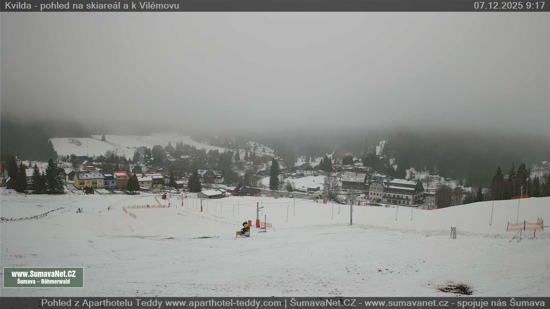Kvilda – výhled z Hotelu TEDY