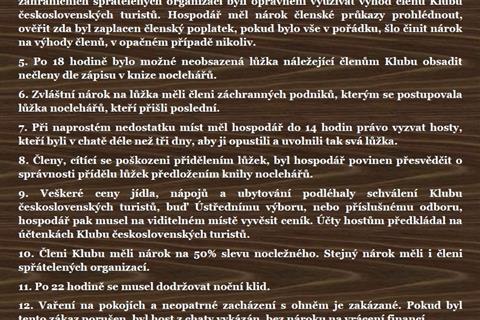 Domácí řád pro chatu u Pramenů Vltavy (zdroj: Státní okresní archiv Strakonice)